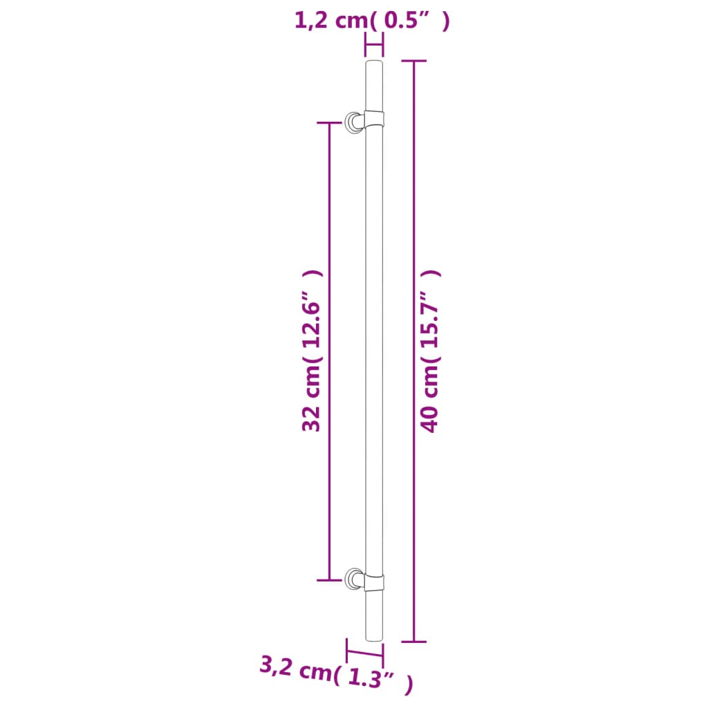 vidaXL Uchwyty do szafek, 5 szt., czarne, 320 mm, stal nierdzewna