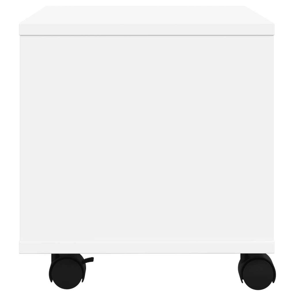 vidaXL Stojak pod drukarkę, z kółkami, biały, 41x32x34,5 cm