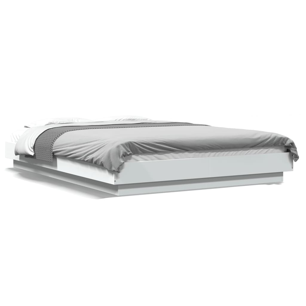 vidaXL Rama łóżka, biała, 120x200 cm, materiał drewnopochodny