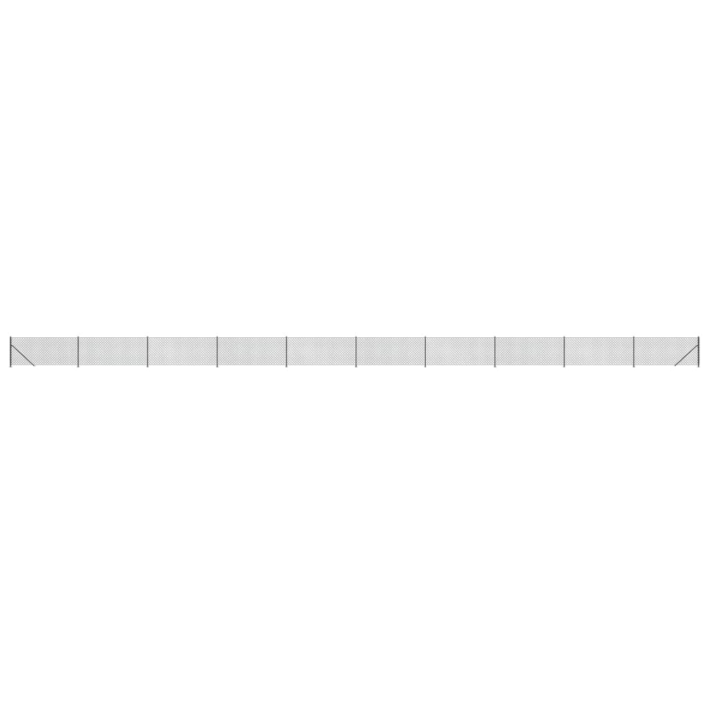 vidaXL Ogrodzenie z siatki, ze stopami słupków, antracytowe, 1,1x25 m