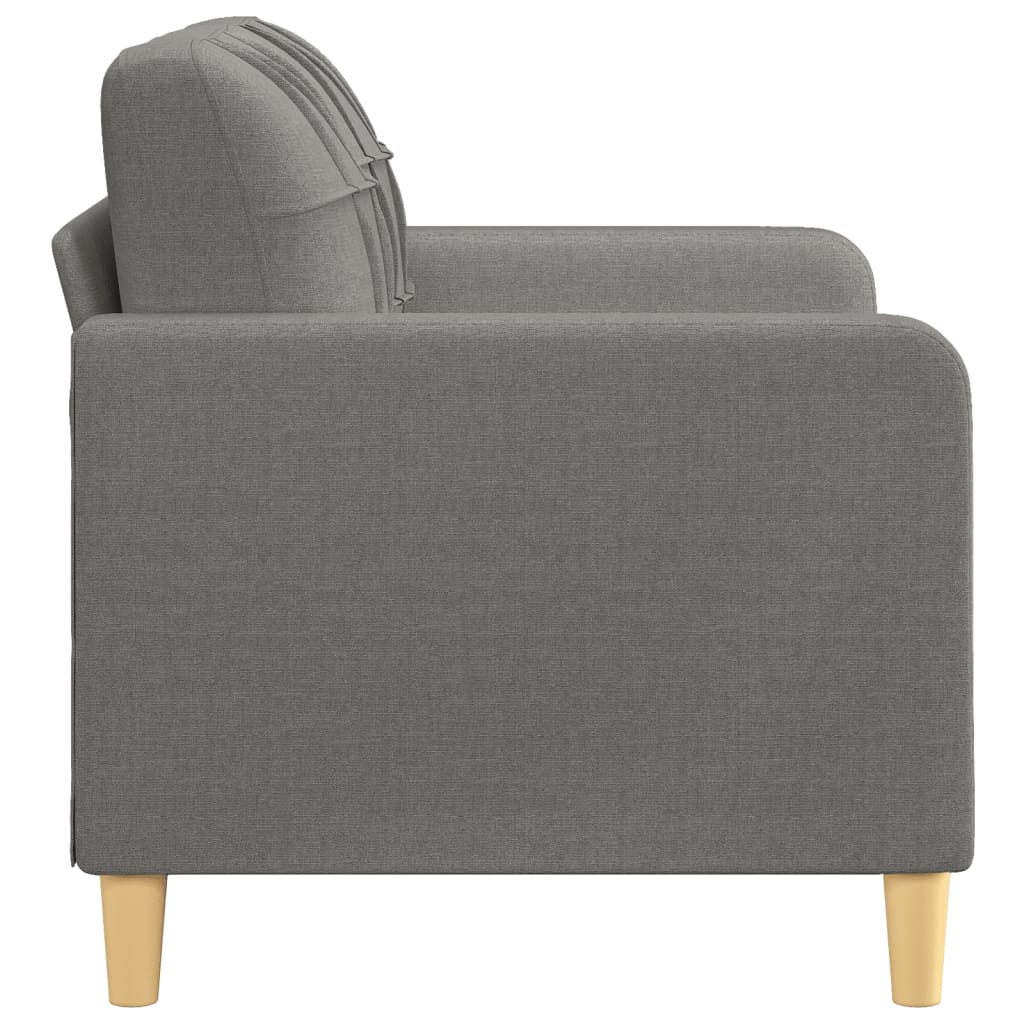 vidaXL Sofa 2-osobowa, ciemnoszara, 120 cm, tapicerowana tkaniną