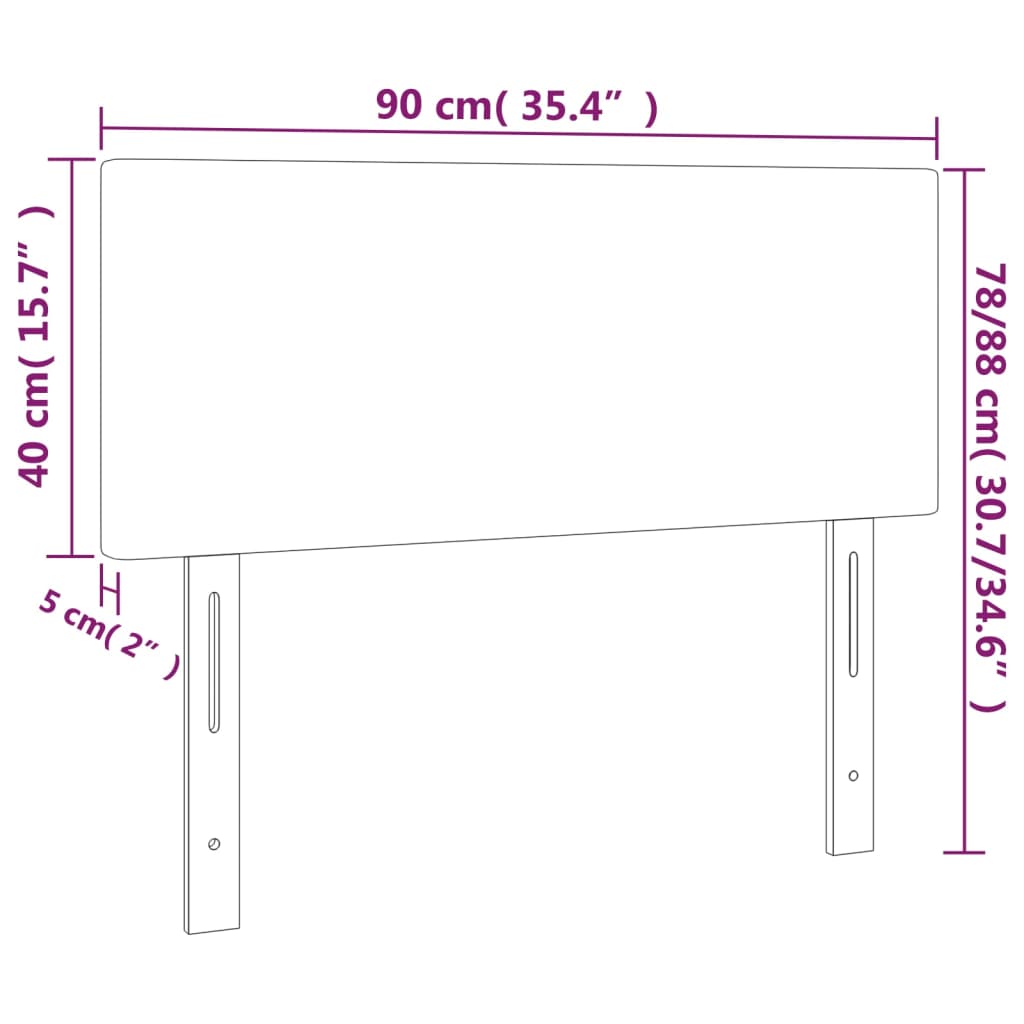 vidaXL Zagłówek do łóżka z LED, kremowy, 90x5x78/88 cm, tkanina