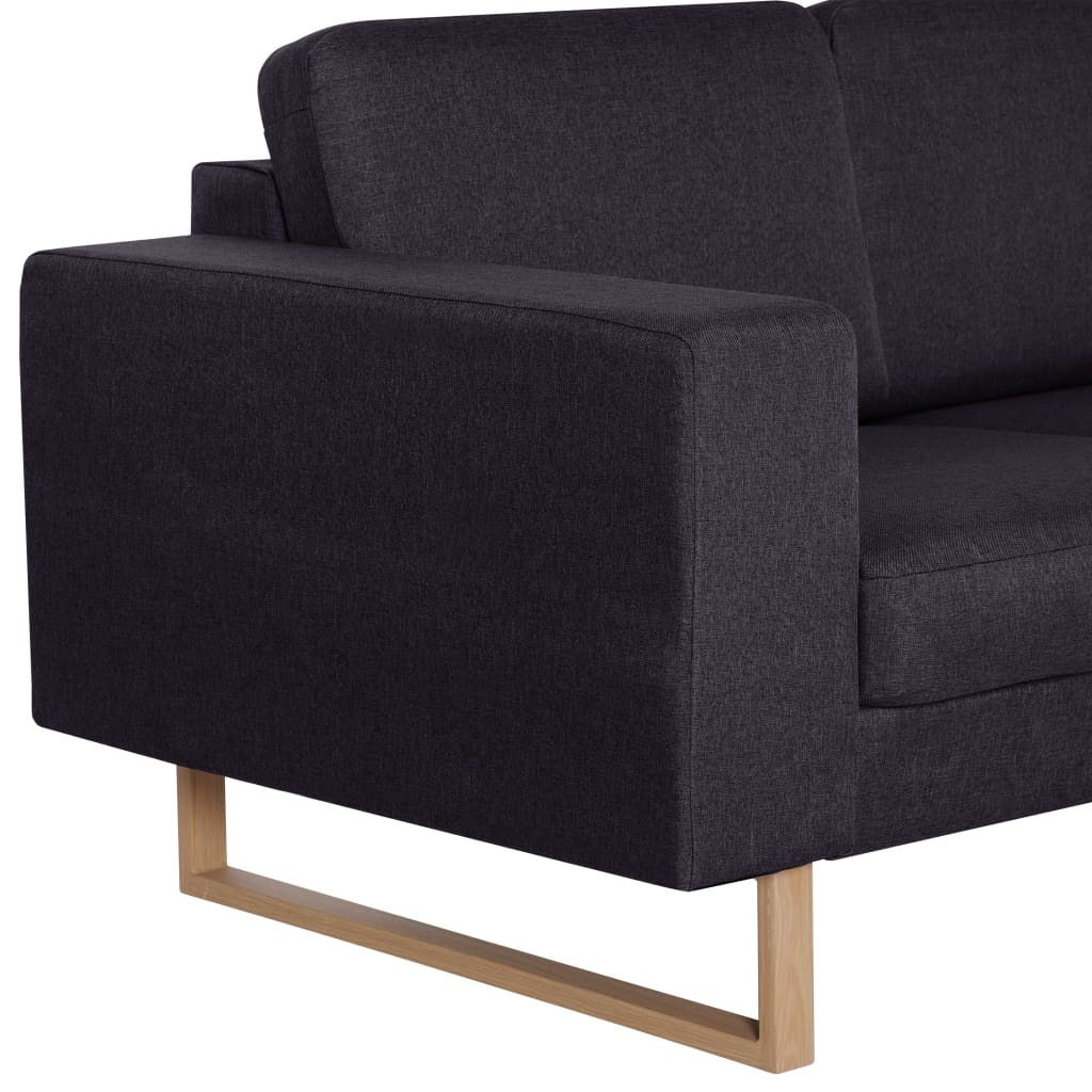 vidaXL 3-osobowa sofa tapicerowana tkaniną, czarna