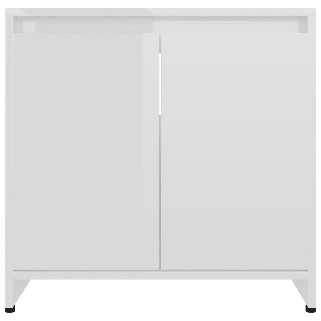 vidaXL Szafka łazienkowa, biała z połyskiem, 60x33x61 cm