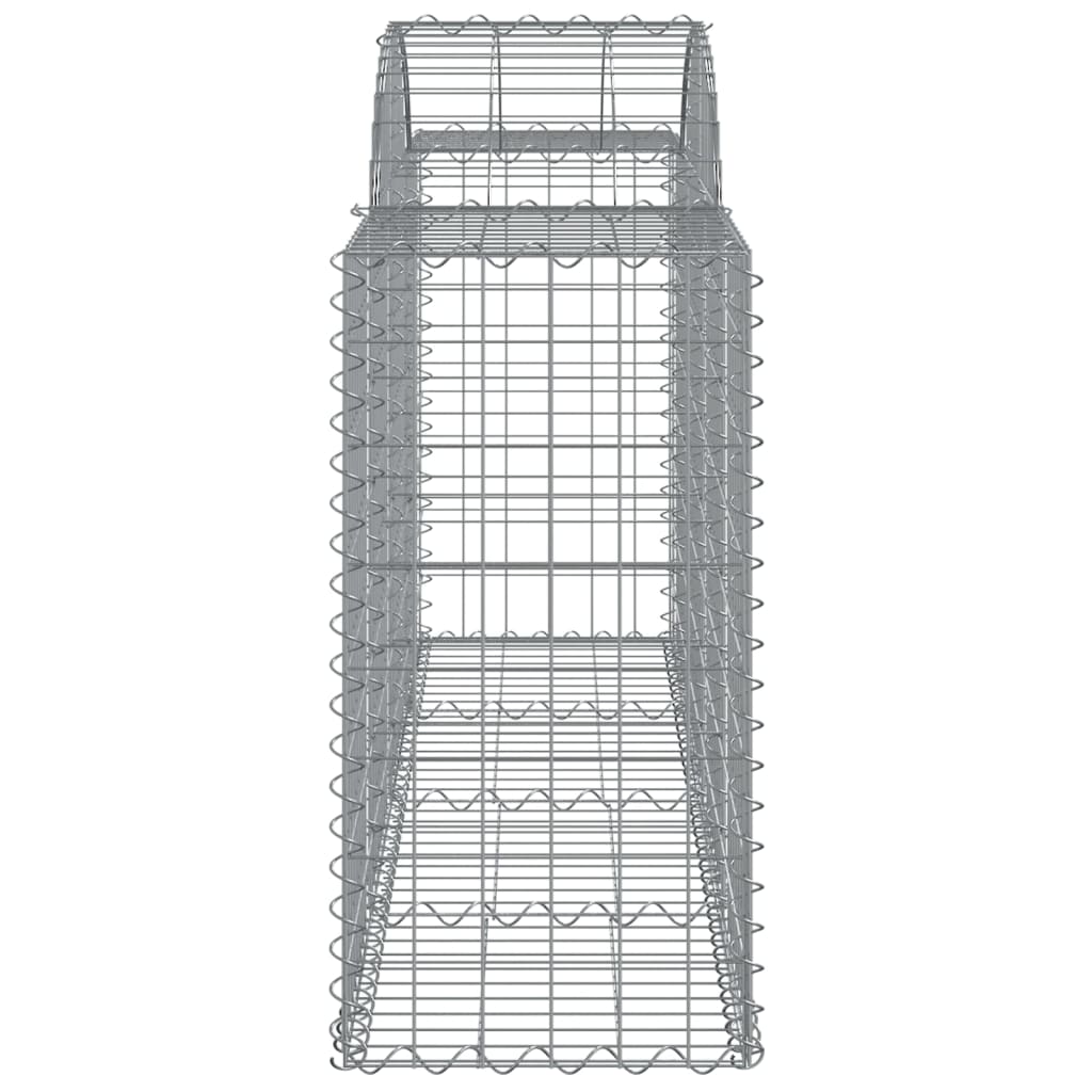 vidaXL Kosze gabionowe, 2 szt, 200x50x80/100 cm, galwanizowane żelazo