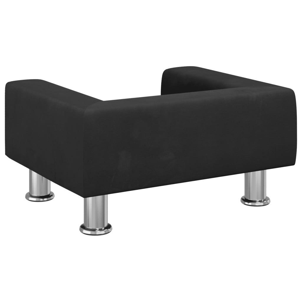 vidaXL Sofa dla dzieci, czarna, 50x40x26,5 cm, aksamitna