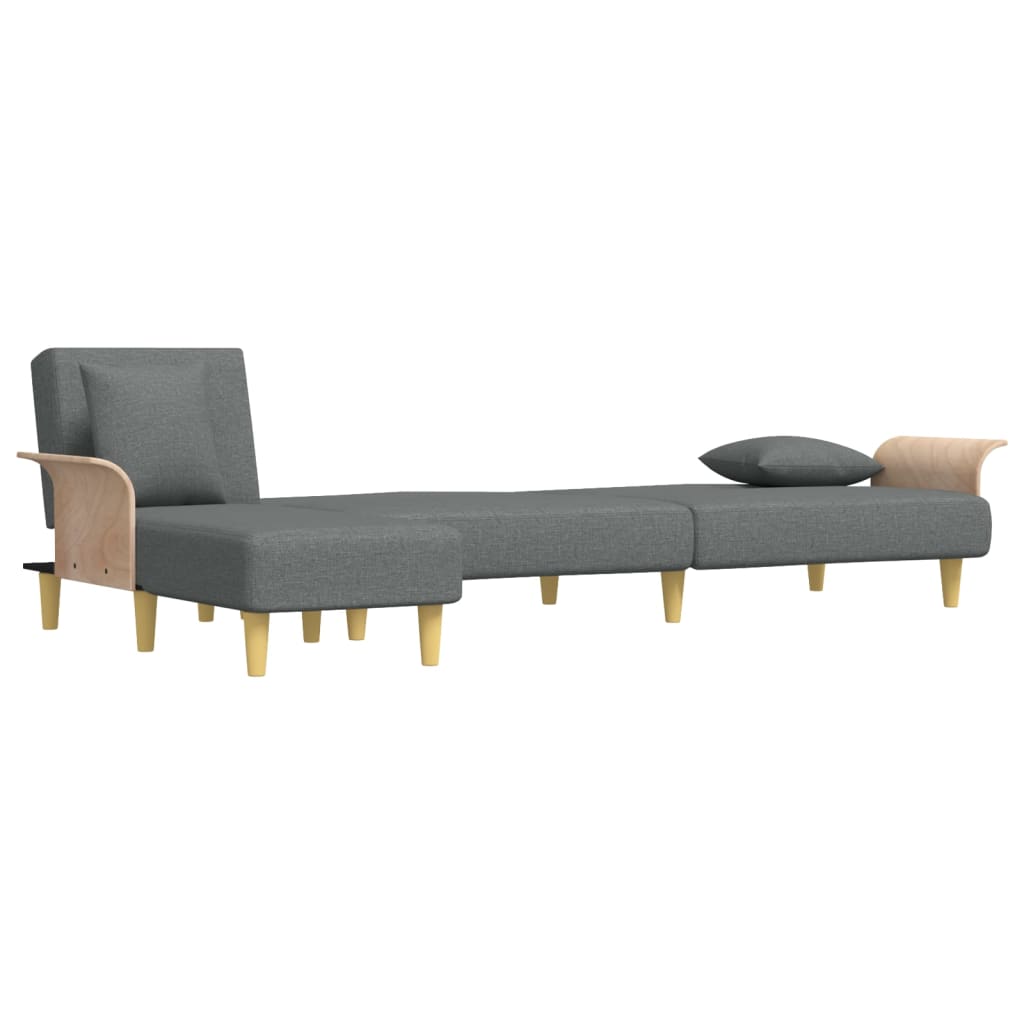 vidaXL Sofa rozkładana L, ciemnoszara, 279x140x70 cm, tkanina