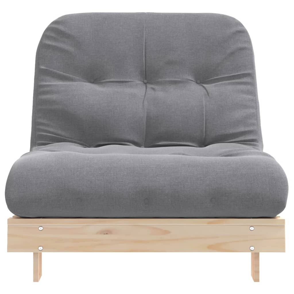 vidaXL Sofa rozkładana typu futon, z materacem, 90x206x11 cm, sosnowa