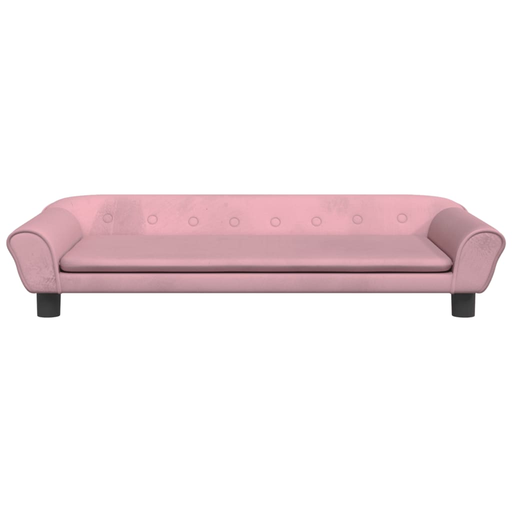 vidaXL Sofa dla dzieci, różowa, 100x50x26 cm, aksamit