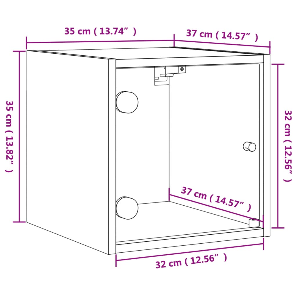vidaXL Szafki nocne ze szklanymi drzwiami, 2 szt., białe, 35x37x35 cm