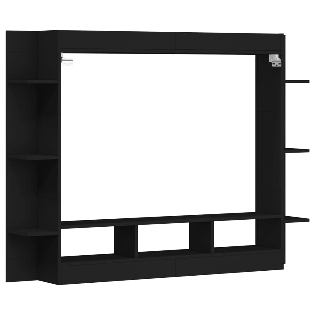 vidaXL Szafka pod TV, czarna, 152x22x113 cm, materiał drewnopochodny