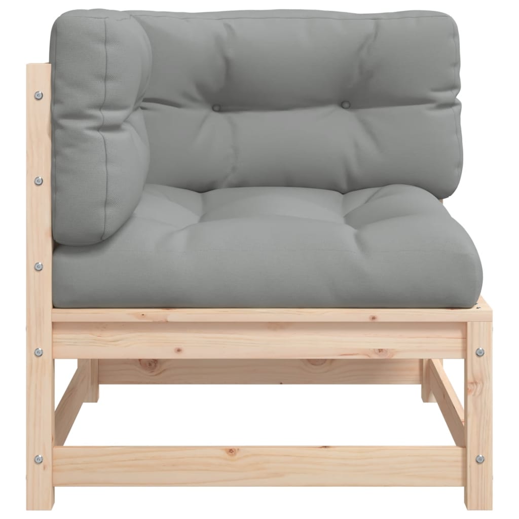 vidaXL Ogrodowe siedzisko narożne z poduszkami, lite drewno sosnowe