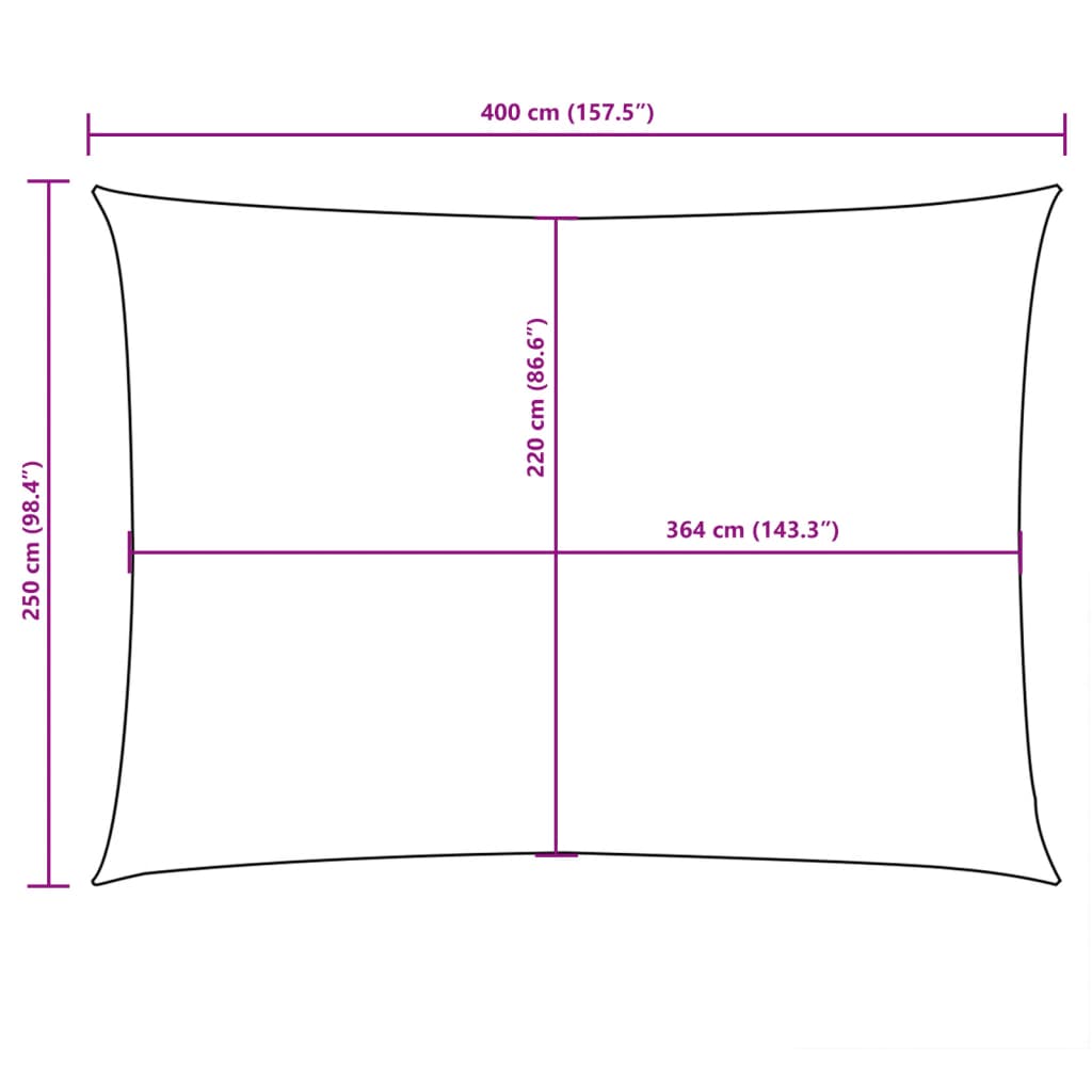 vidaXL Prostokątny żagiel ogrodowy, tkanina Oxford, 2,5x4 m, biały