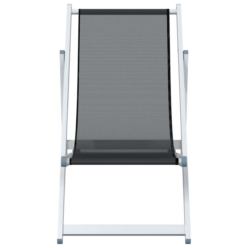 vidaXL Składane krzesła plażowe, 2 szt., szare, aluminium i textilene