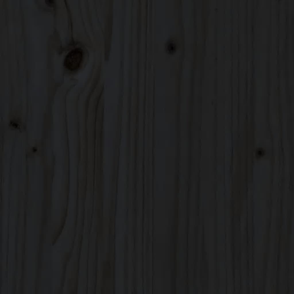 vidaXL Stół ogrodowy, czarny, 203,5x100x76 cm, lite drewno sosnowe
