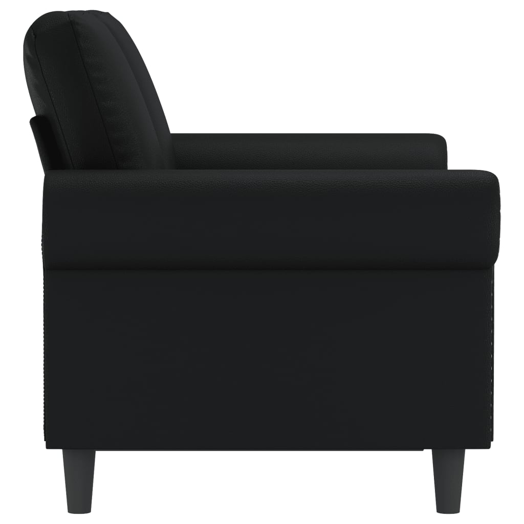 vidaXL 2-osobowa sofa, czarna, 120 cm, sztuczna skóra