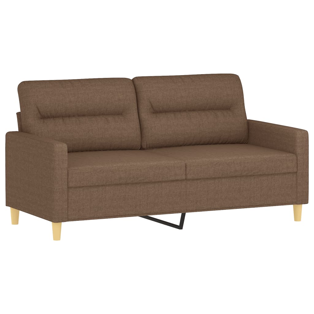 vidaXL Sofa 2-osobowa, brązowa, 140 cm, tapicerowana tkaniną