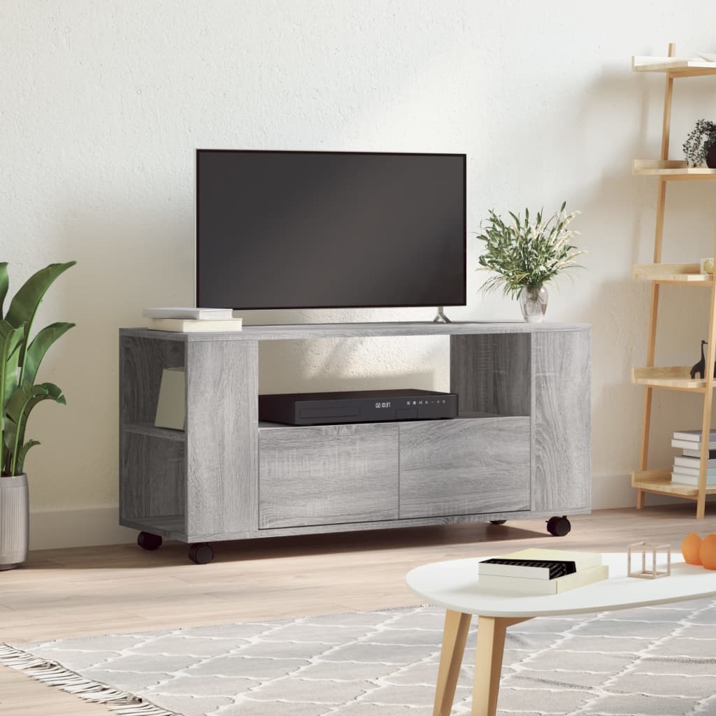 vidaXL Szafka pod TV, szary dąb sonoma, 102x34,5x43 cm