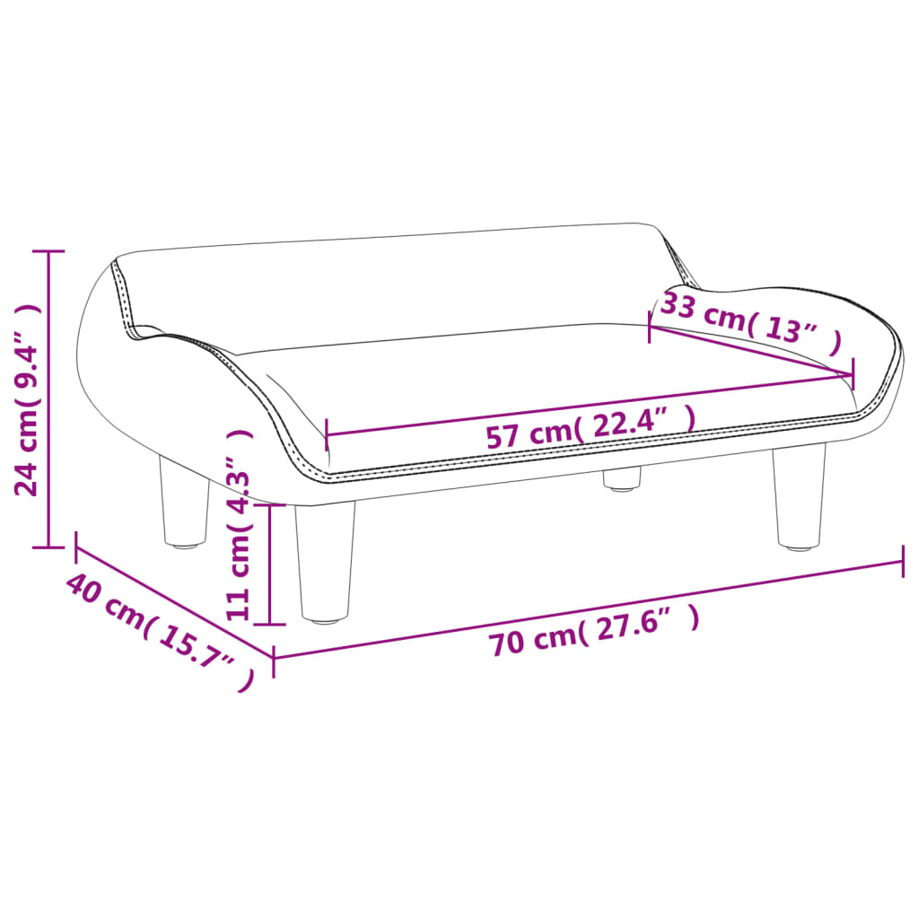 vidaXL Sofa dla dzieci, brązowa, 70x40x24 cm, obita tkaniną