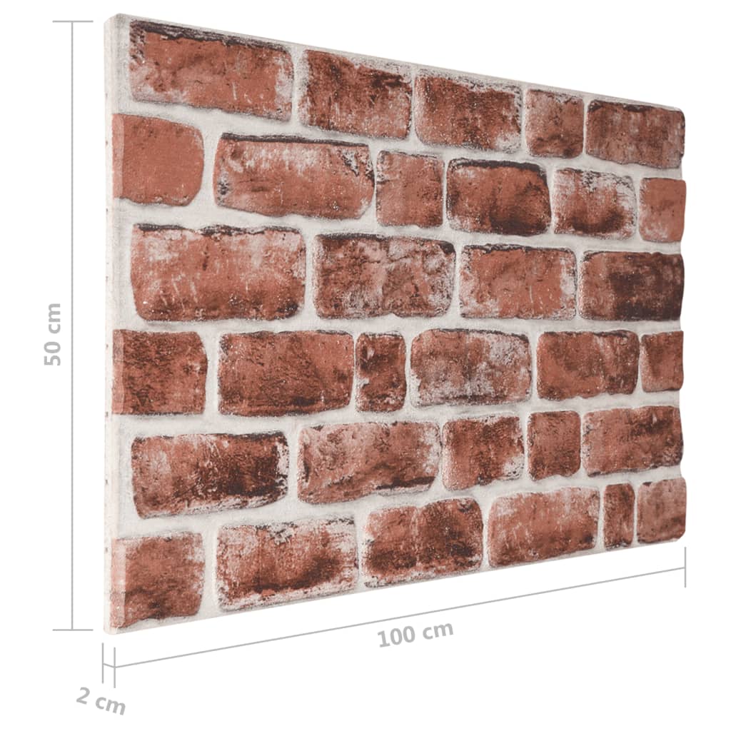 vidaXL Panele ścienne 3D, wzór ciemnobrązowej cegły, 10 szt., EPS