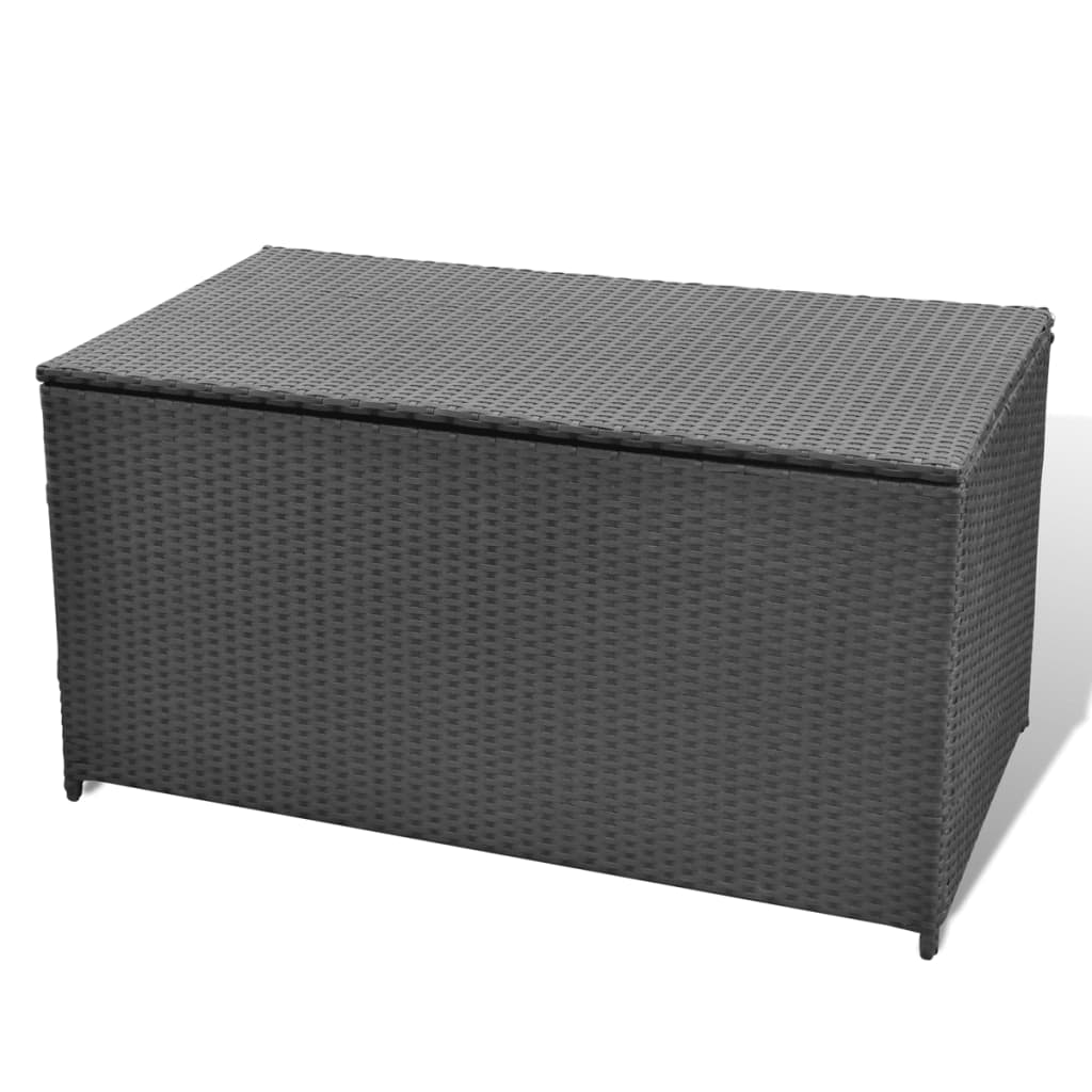 vidaXL Skrzynia ogrodowa, czarna, 120 x 50 x 60 cm, rattan PE