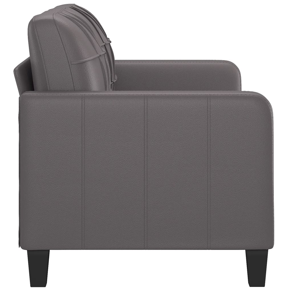 vidaXL 2-osobowa sofa, szary, 140 cm, sztuczna skóra