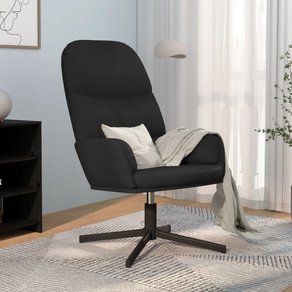 vidaXL Krzesło wypoczynkowe, czarne, sztuczna skóra