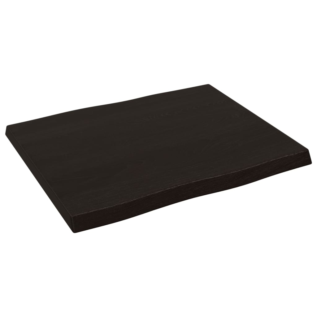 vidaXL Blat, ciemnobrązowy 60x50x(2-4) cm drewno z naturalną krawędzią