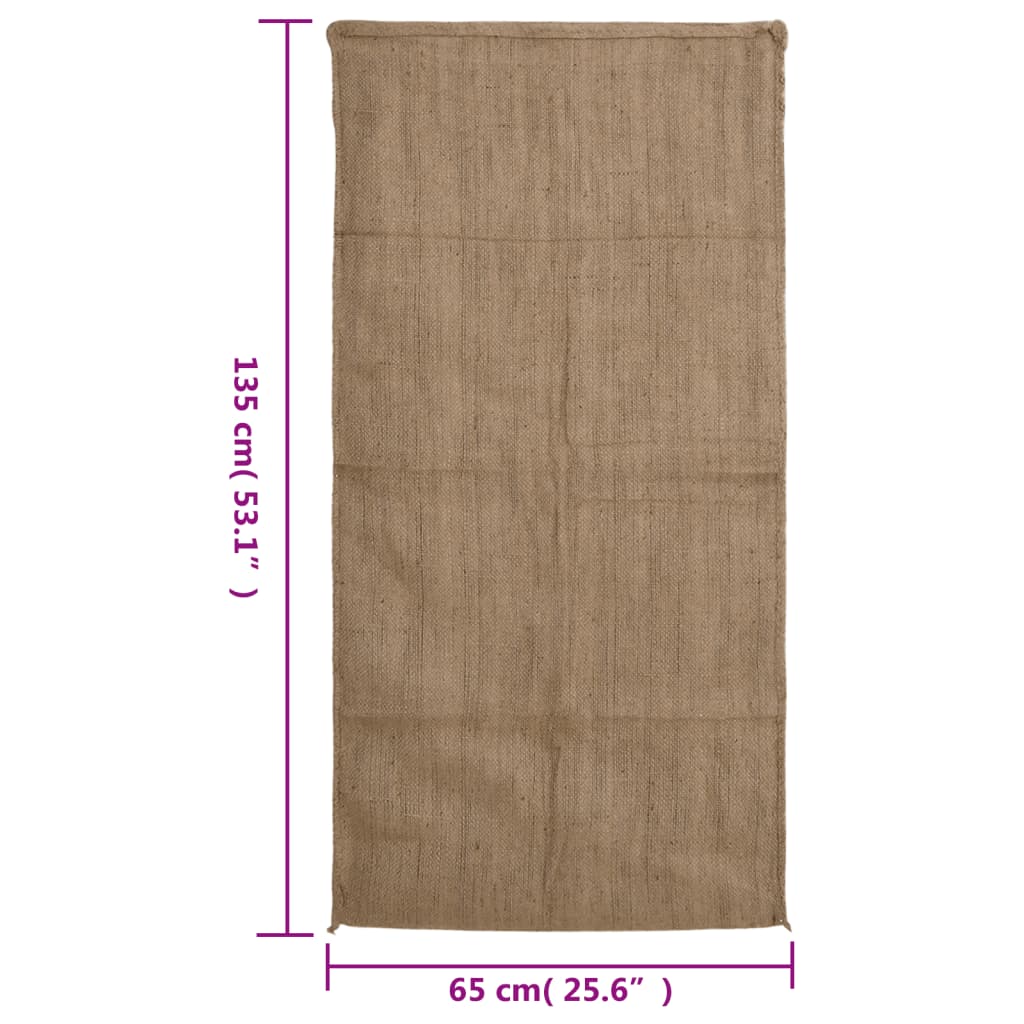 vidaXL Worki jutowe, 10 szt., 65x135 cm, 100% juta, 340 g/m²