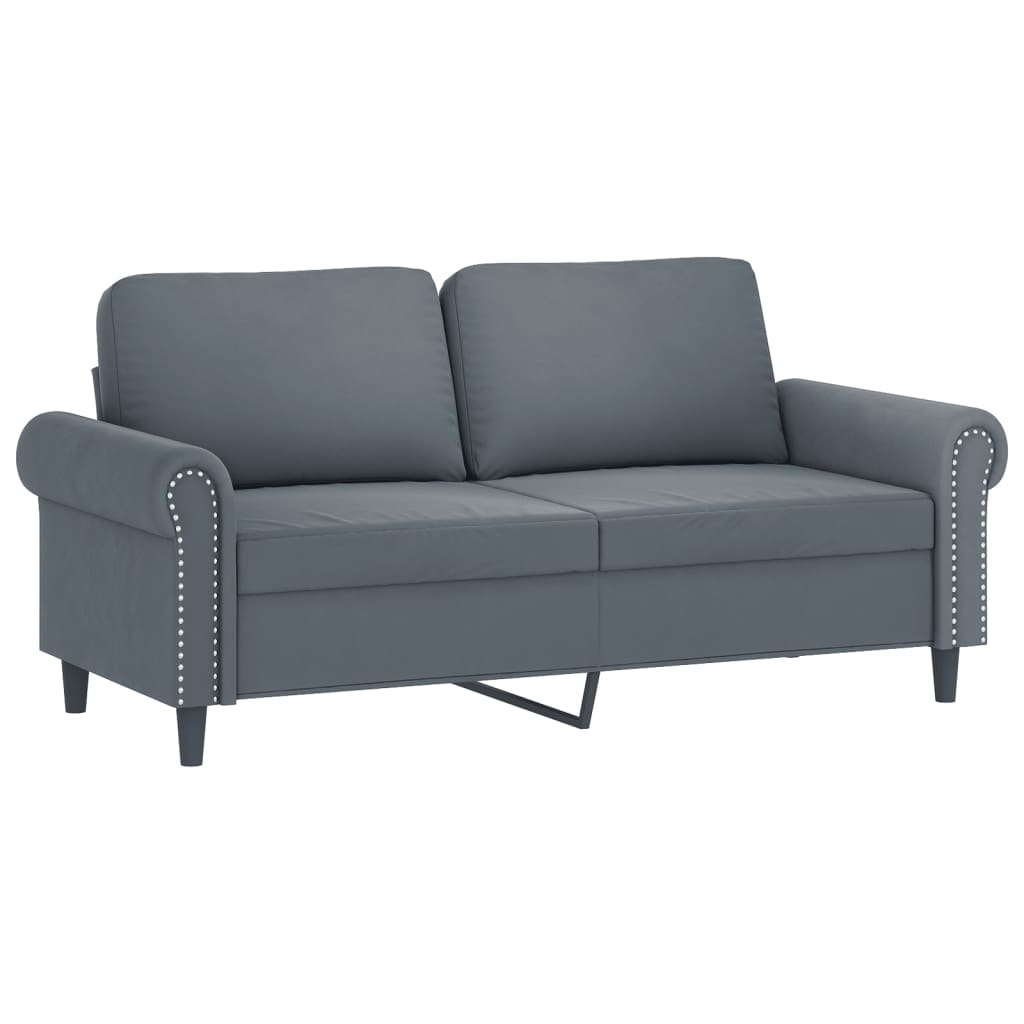 vidaXL Sofa 2-osobowa, ciemnoszary, 140 cm, tapicerowana aksamitem