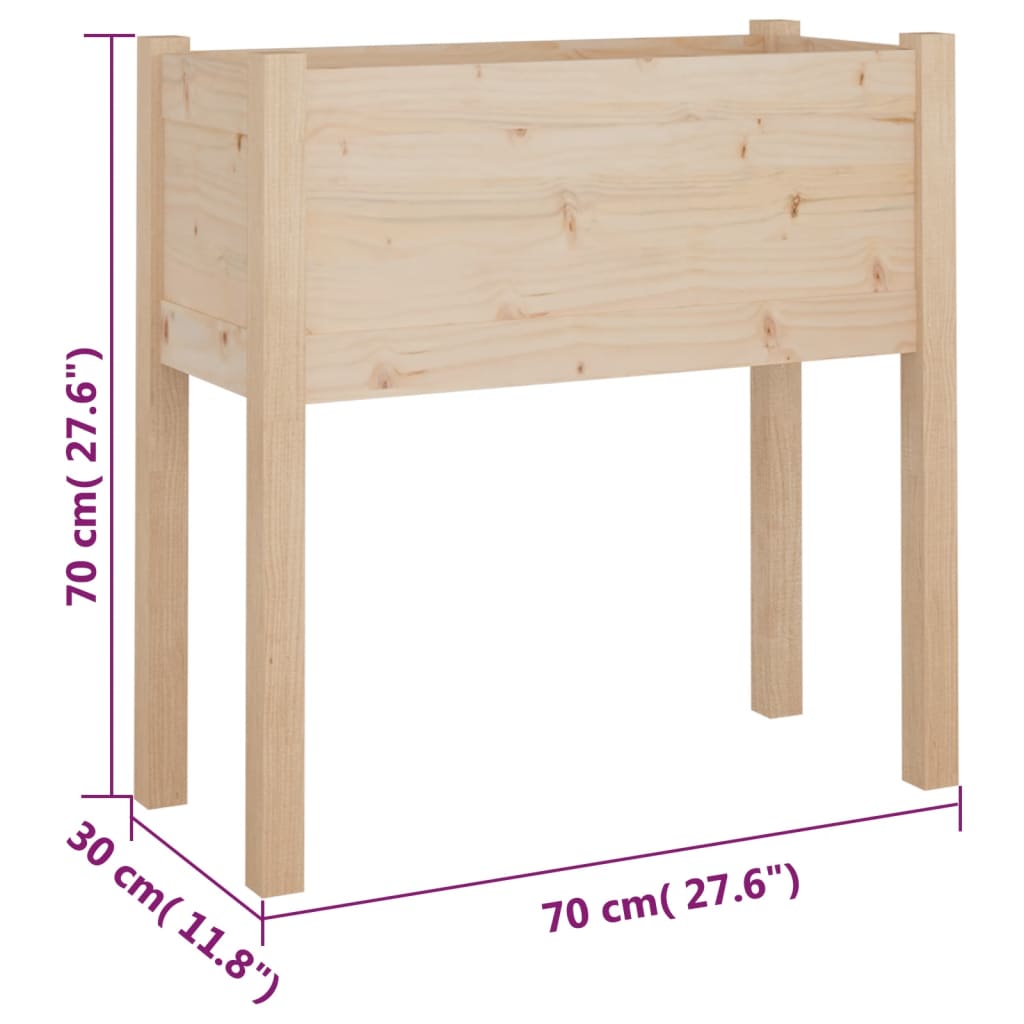 vidaXL Donica ogrodowa, 70x31x70 cm, lite drewno sosnowe