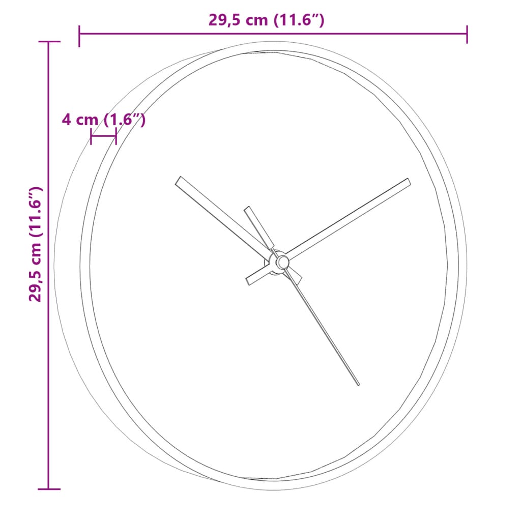 vidaXL Zegar ścienny, złoto-biały, Ø29,5 cm, polistyren i szkło