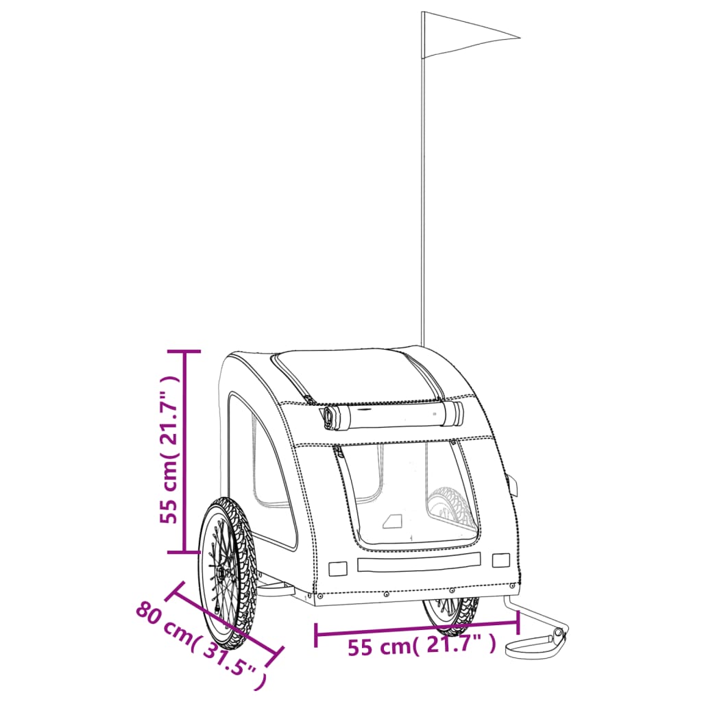 vidaXL Przyczepka rowerowa dla zwierząt, tkanina Oxford i żelazo
