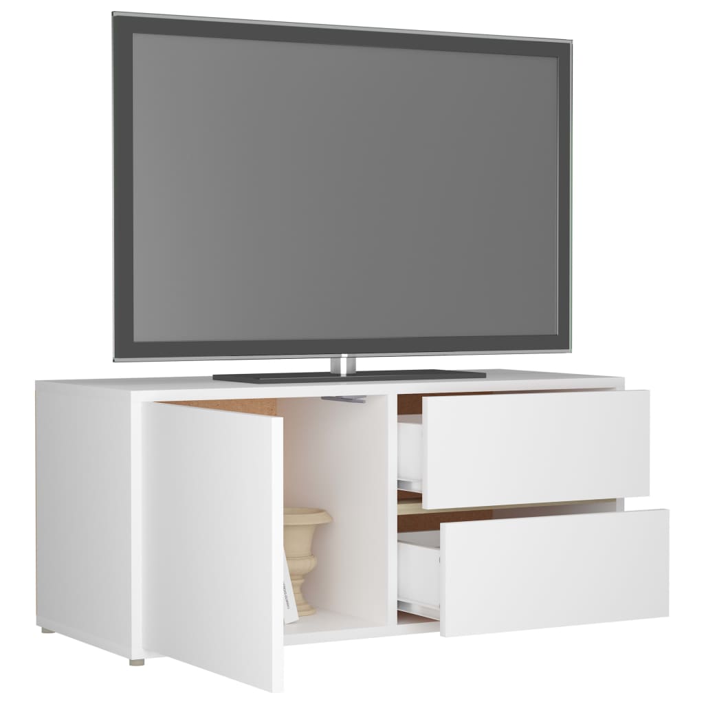 vidaXL Szafka pod TV, biała, 80x34x36 cm, materiał drewnopochodny