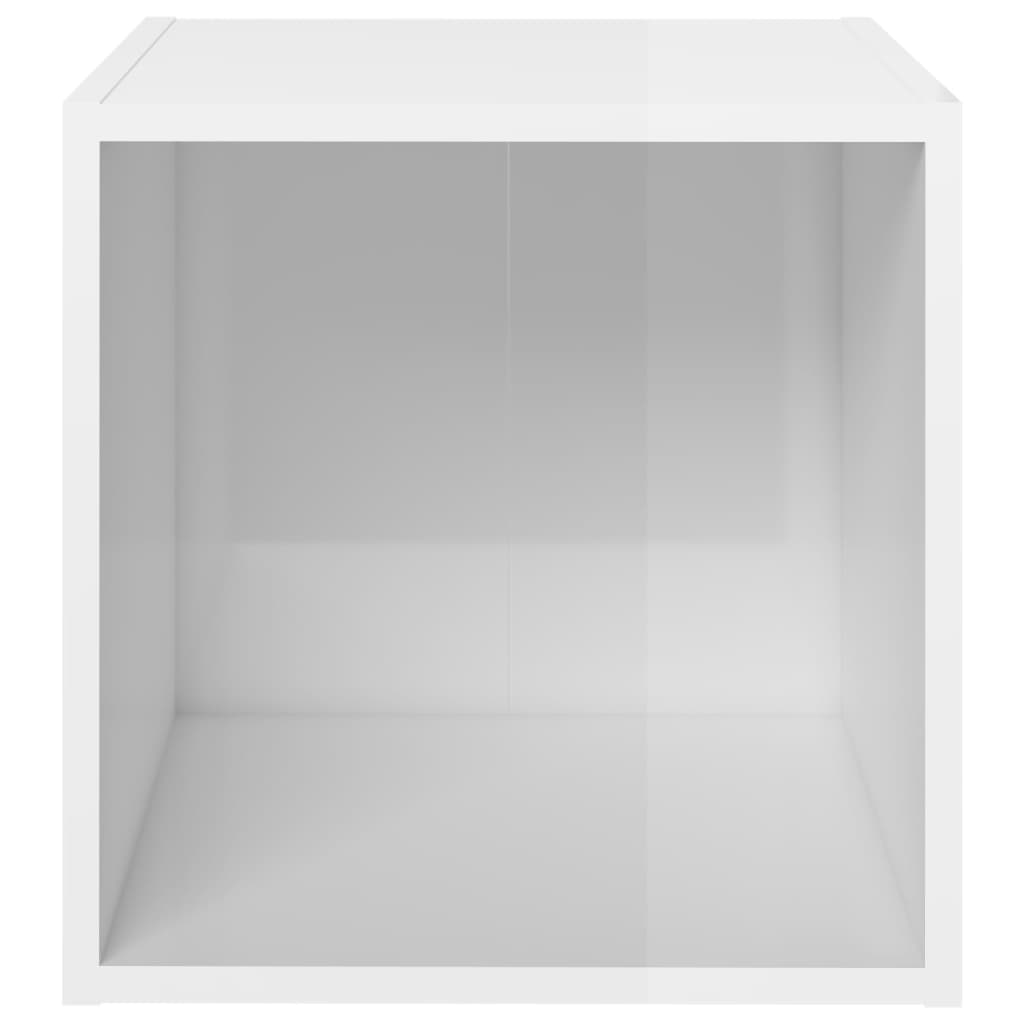 vidaXL Szafka pod TV, wysoki połysk, biała, 37x35x37 cm