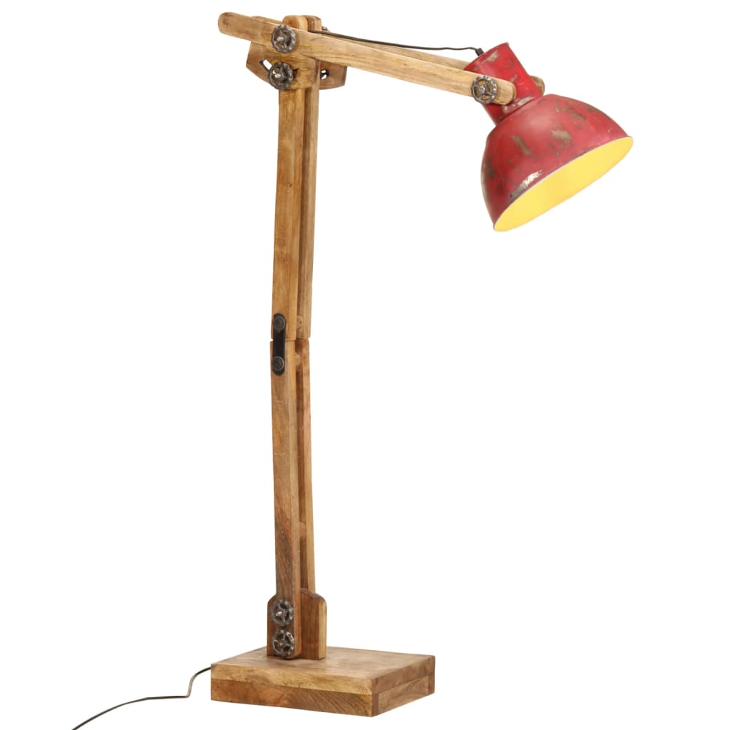 vidaXL Lampa stojąca, 25 W, postarzany czerwony, 33x25x130-150 cm, E27
