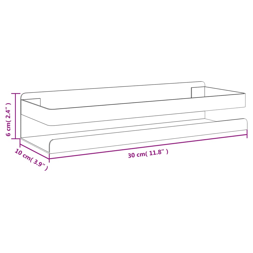 vidaXL Półka prysznicowa, 30x10x6 cm, szczotkowana stal nierdzewna 304