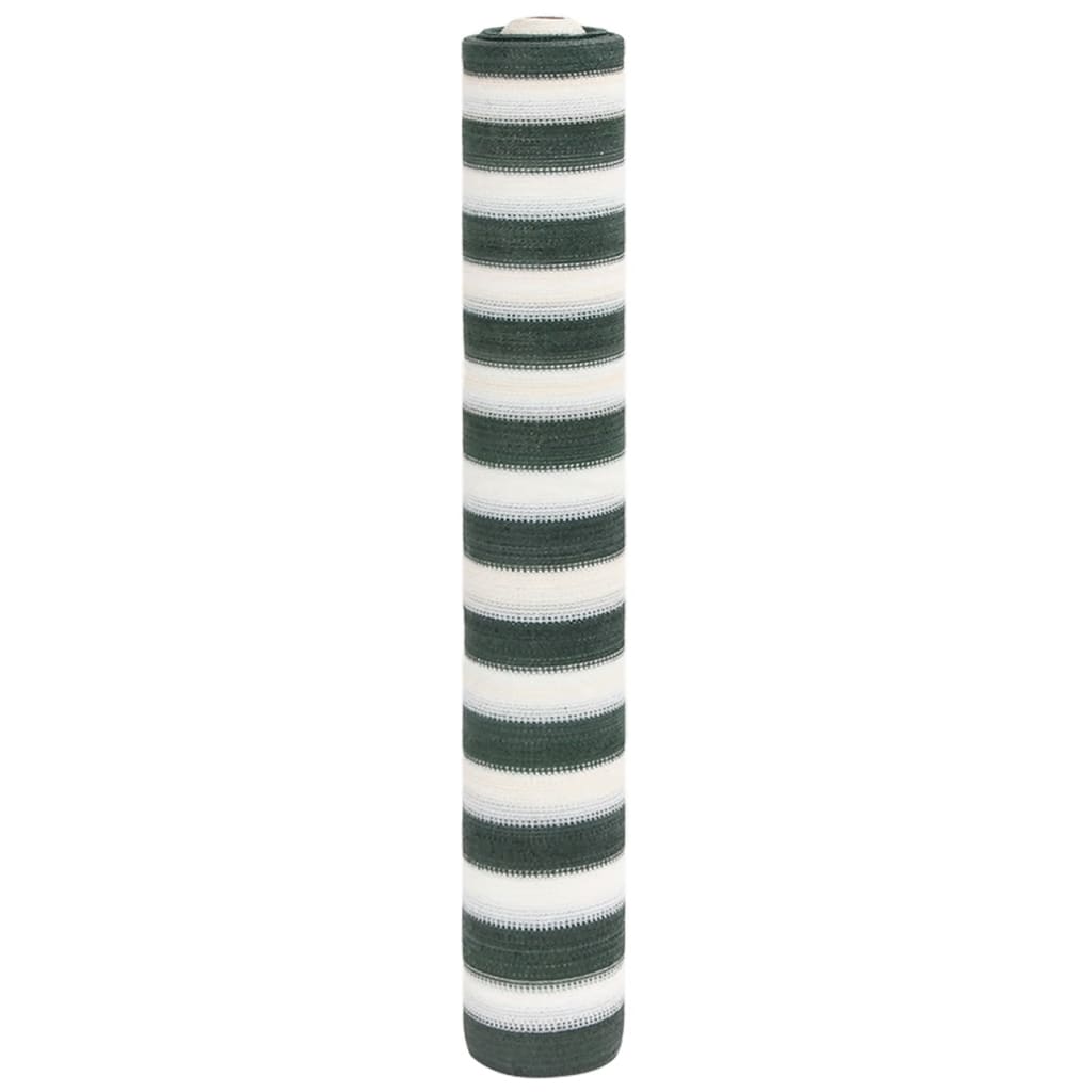 vidaXL Siatka cieniująca, zielono-biała, 1,5x25 m, HDPE, 195 g/m²