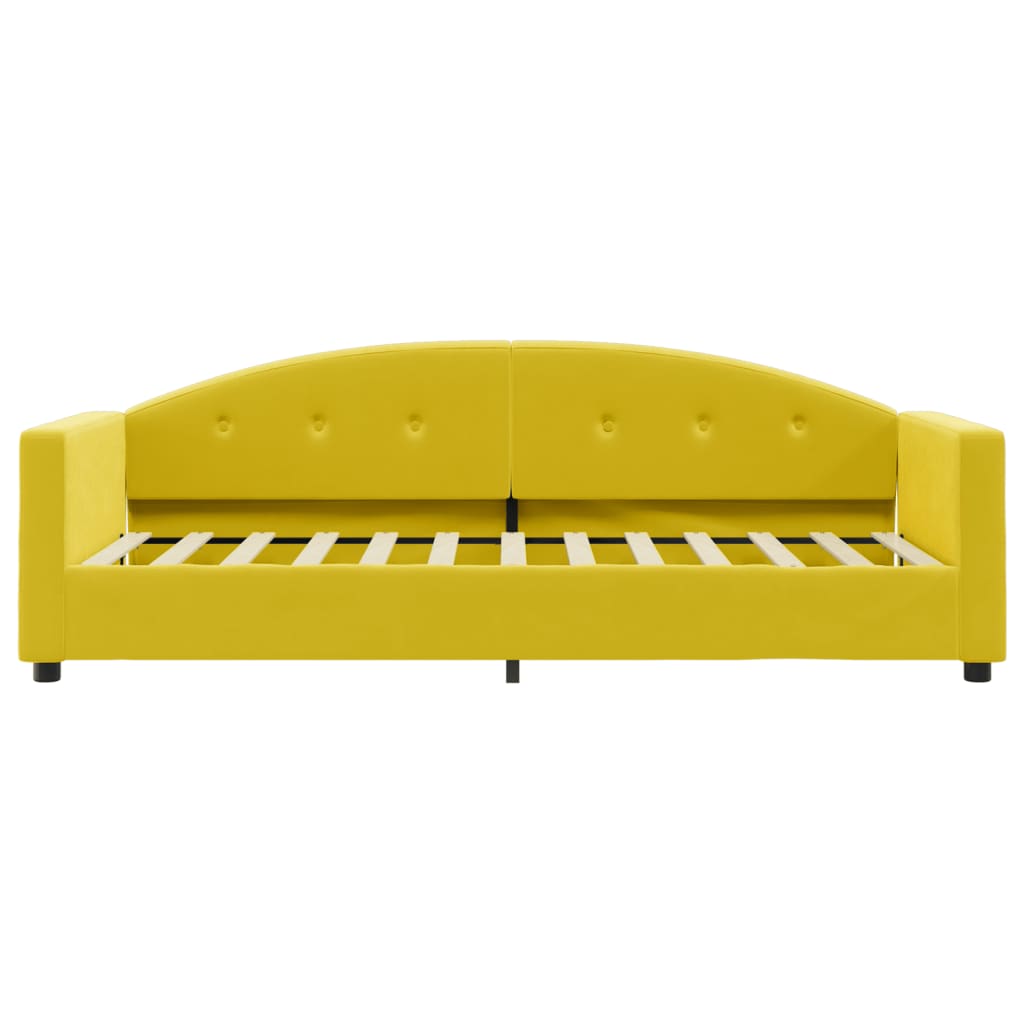 vidaXL Sofa z materacem do spania, żółta, 80x200 cm, aksamit