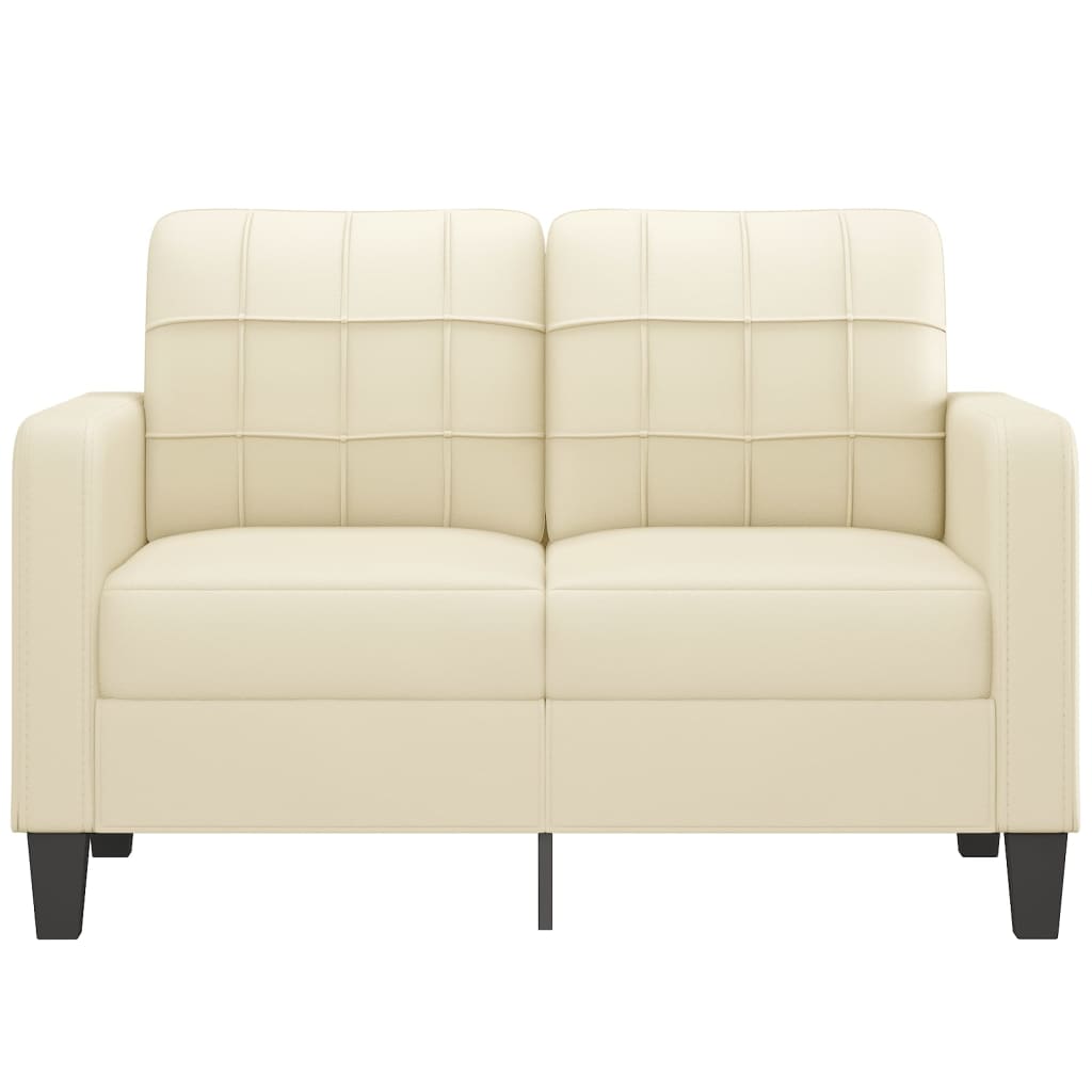 vidaXL 2-osobowa sofa, kremowy, 120 cm, sztuczna skóra