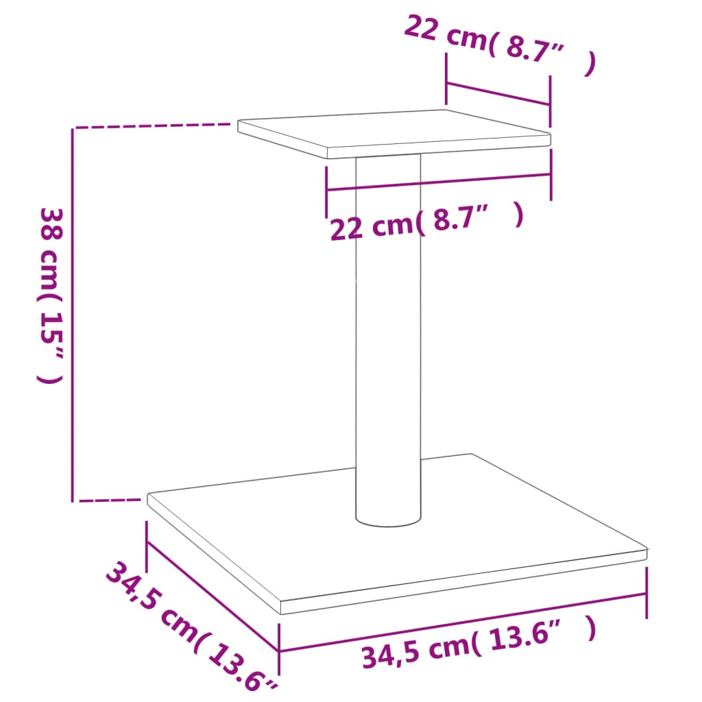 vidaXL Drapak dla kota z platformą, kremowy, 38 cm