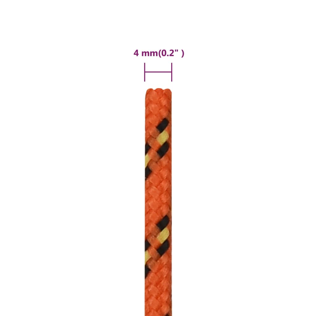 vidaXL Linka żeglarska, pomarańczowa, 4 mm, 100 m, polipropylen