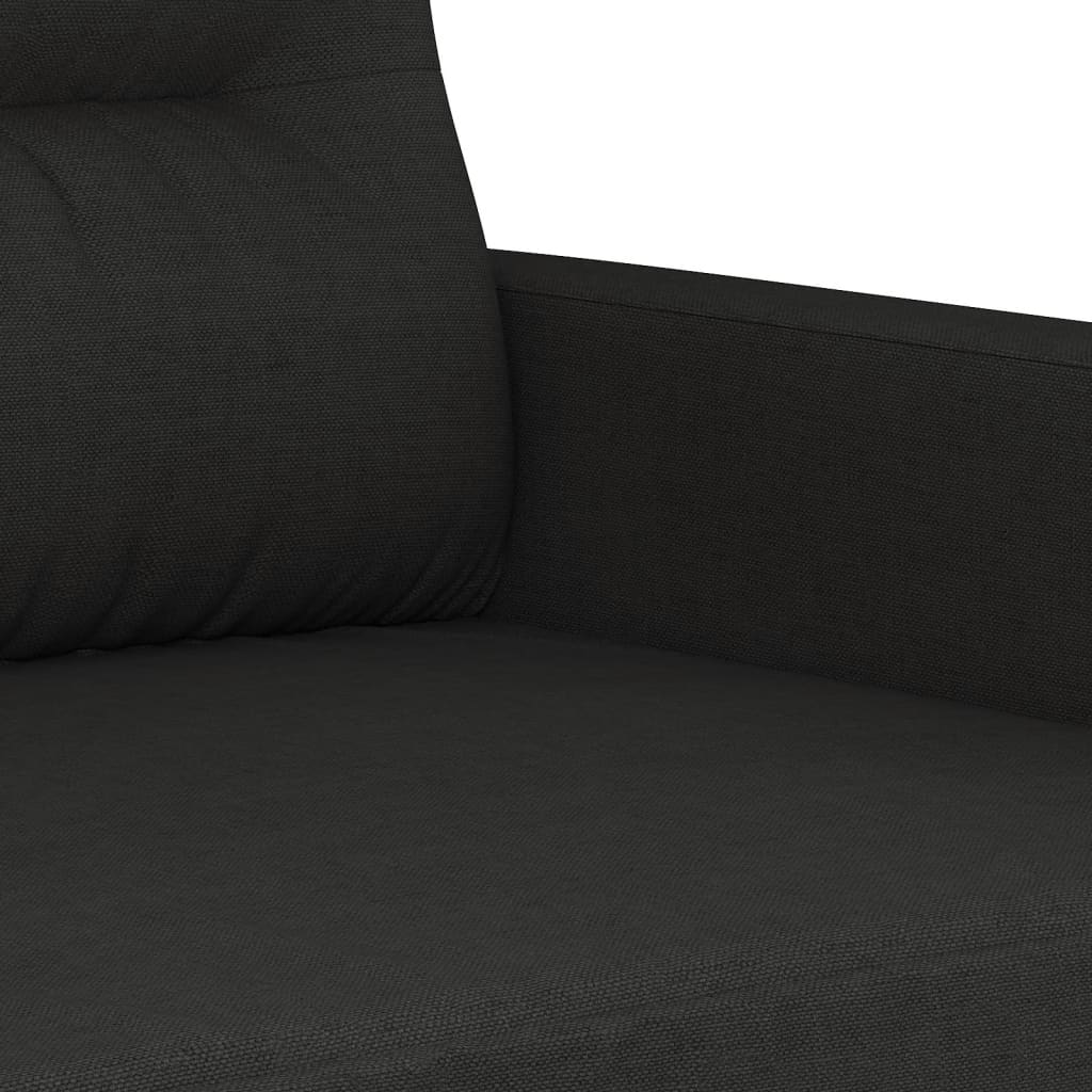 vidaXL Sofa 2-osobowa, czarna, 140 cm, tapicerowana tkaniną