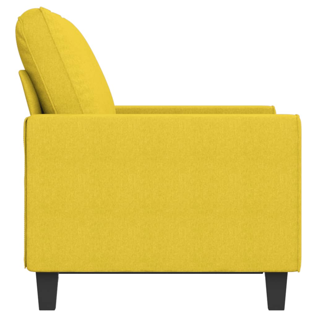 vidaXL Sofa 2-osobowa, jasnożółta, 120 cm, tapicerowana tkaniną