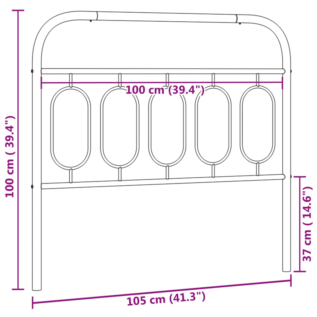 vidaXL Metalowe wezgłowie, białe, 100 cm