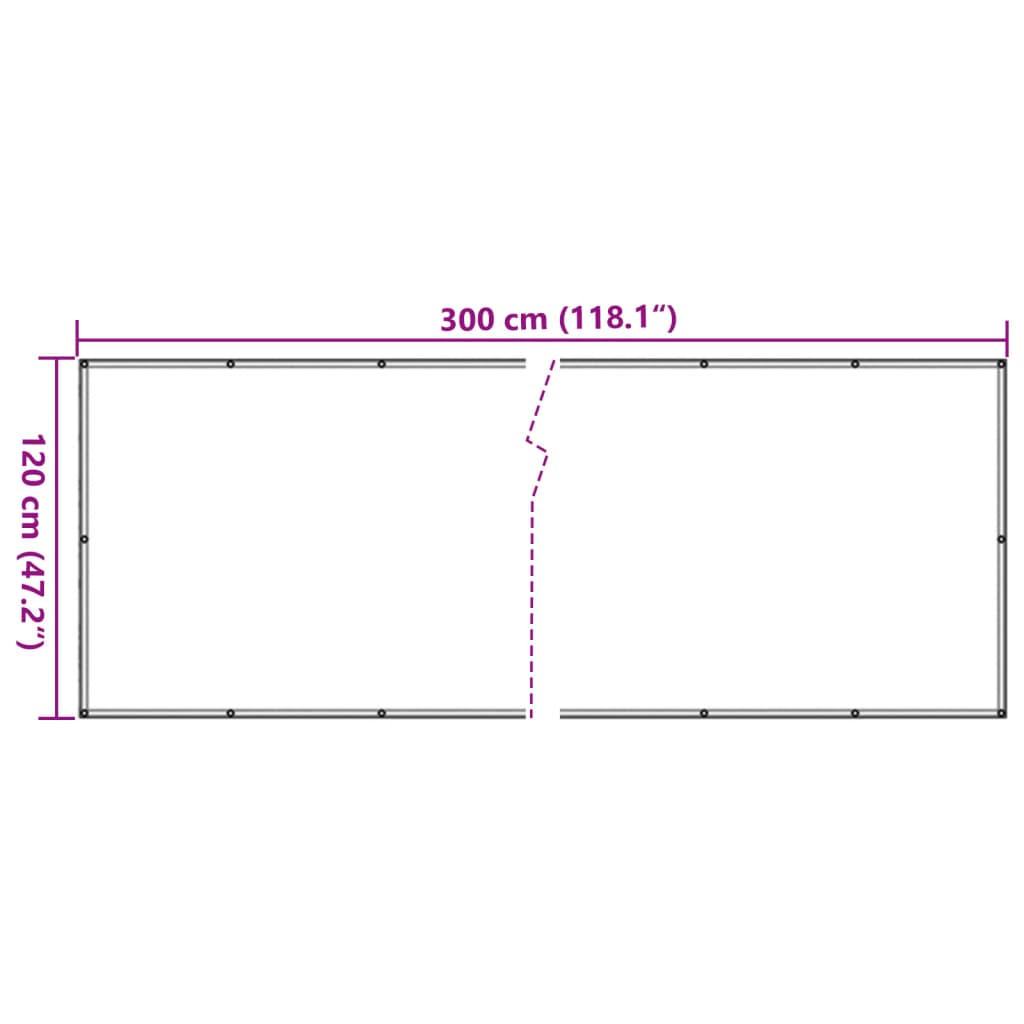 vidaXL Osłona balkonowa, szara, kamienie łupkowe, 300x120 cm, PVC