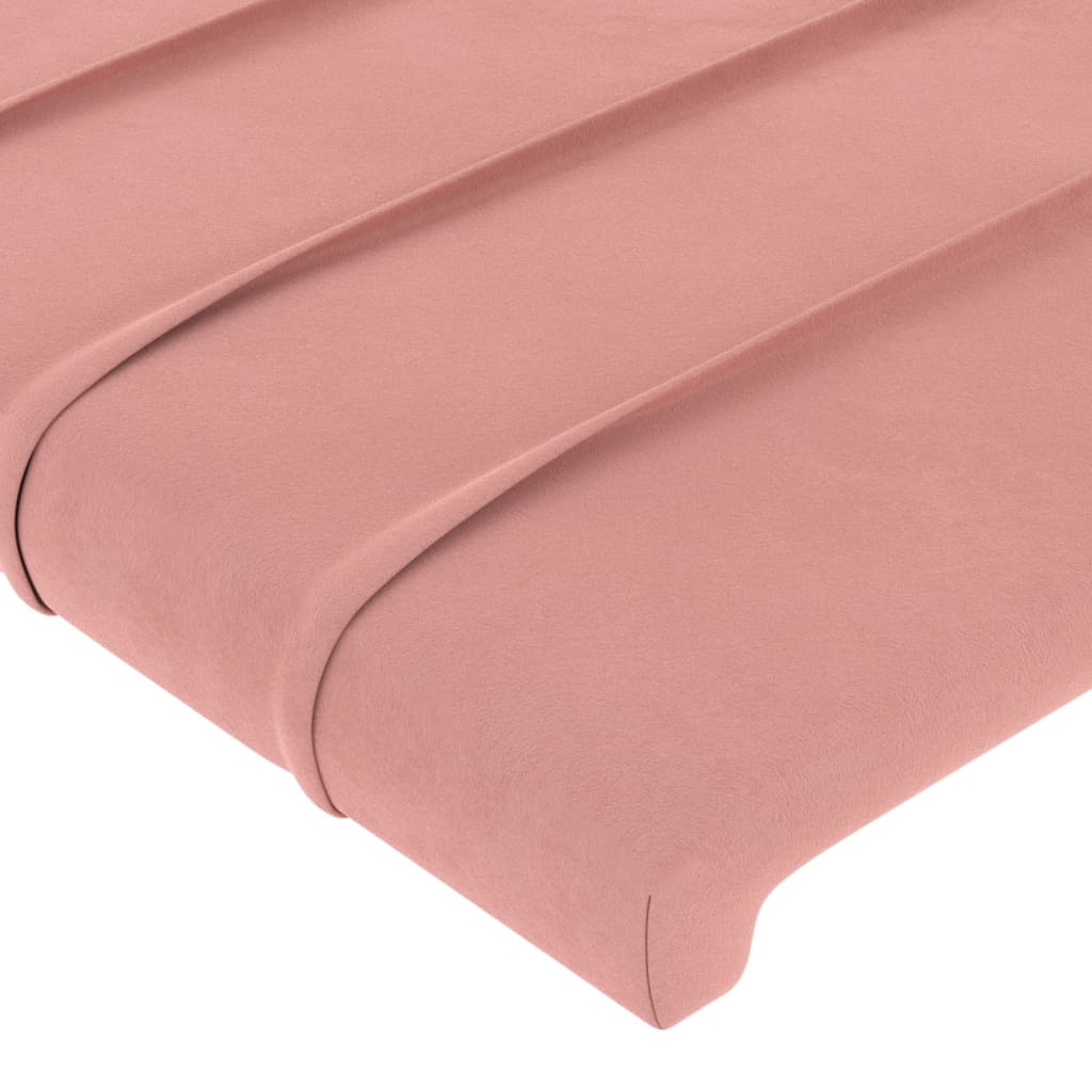 vidaXL Zagłówki do łóżka, 4 szt., różowy, 100x5x78/88 cm, aksamitny