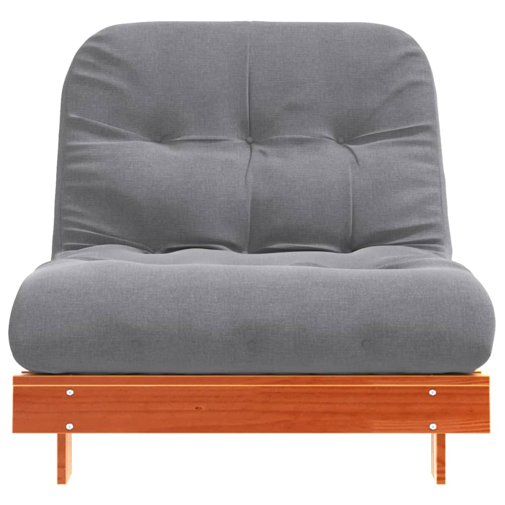 vidaXL Sofa rozkładana futon, z materacem, woskowy brąz, 80x206x11 cm