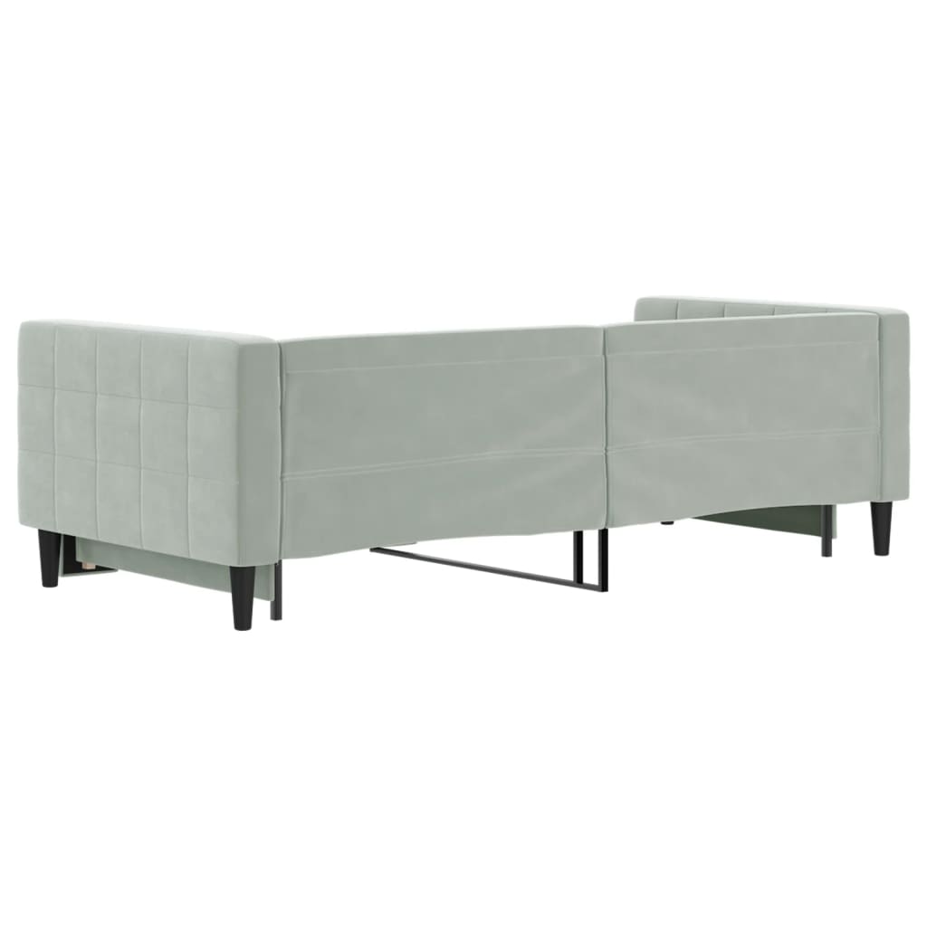 vidaXL Sofa rozsuwana, jasnoszara, 90x200 cm, aksamit