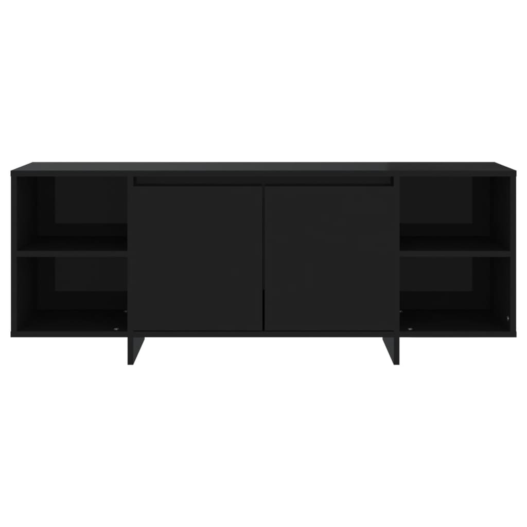 vidaXL Szafka pod TV, czarna, 130x35x50 cm, materiał drewnopochodny